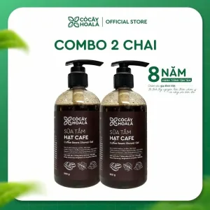 Combo 2 Chai Sữa Tắm Hạt Cafe Cỏ Cây Hoa Lá 300g - Làm Sạch Sâu, Tẩy Tế Bào Chết